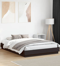 Bettgestell mit LED Schwarz 160x200 cm