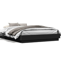 Bettgestell mit LED Schwarz 160x200 cm