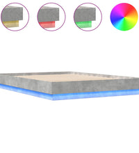 Bettgestell mit LED Betongrau 160x200 cm