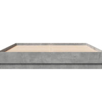 Bettgestell mit LED Betongrau 160x200 cm