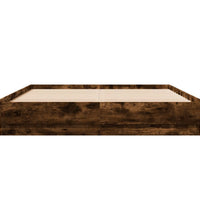 Bettgestell mit LED Räuchereiche 160x200 cm