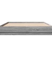 Bettgestell mit LED Grau Sonoma-Eiche 160x200 cm