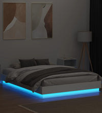 Bettgestell mit LED Weiß 150x200 cm