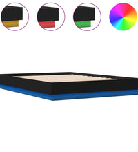 Bettgestell mit LED ohne Matratze Schwarz 150x200 cm