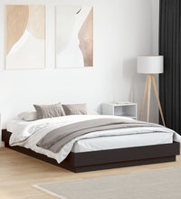 Bettgestell mit LED ohne Matratze Schwarz 150x200 cm