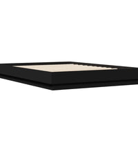 Bettgestell mit LED ohne Matratze Schwarz 150x200 cm