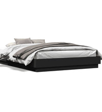 Bettgestell mit LED ohne Matratze Schwarz 150x200 cm