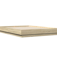 Bettgestell mit LED Sonoma-Eiche 150x200 cm