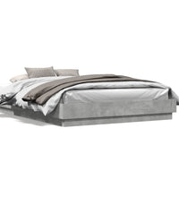 Bettgestell mit LED Betongrau 150x200 cm