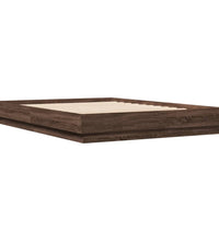 Bettgestell mit LED Braun Eiche-Optik 150x200 cm