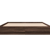 Bettgestell mit LED Braun Eiche-Optik 150x200 cm