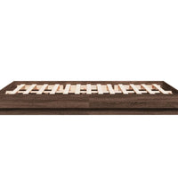 Bettgestell mit LED Braun Eiche-Optik 150x200 cm