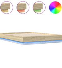 Bettgestell mit LED Sonoma-Eiche 140x200 cm
