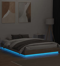 Bettgestell mit LED Sonoma-Eiche 140x200 cm
