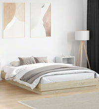 Bettgestell mit LED Sonoma-Eiche 120x200 cm