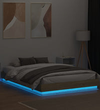 Bettgestell mit LED Sonoma-Eiche 120x200 cm