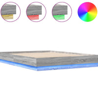 Bettgestell mit LED Grau Sonoma-Eiche 120x200 cm