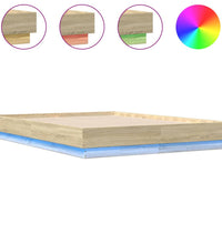 Bettgestell mit LED Sonoma-Eiche 140x190 cm