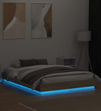 Bettgestell mit LED Sonoma-Eiche 140x190 cm