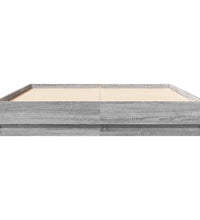 Bettgestell mit LED Grau Sonoma-Eiche 140x190 cm
