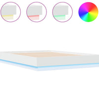 Bettgestell mit LED Weiß 135x190 cm