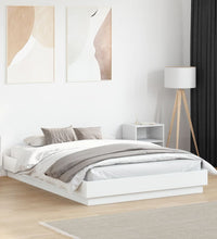 Bettgestell mit LED Weiß 135x190 cm