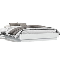 Bettgestell mit LED Weiß 135x190 cm