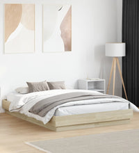 Bettgestell mit LED Sonoma-Eiche 135x190 cm