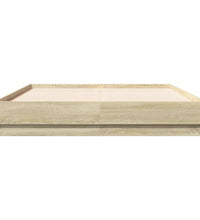Bettgestell mit LED Sonoma-Eiche 135x190 cm