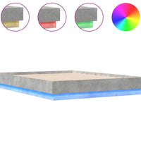 Bettgestell mit LED Betongrau 135x190 cm
