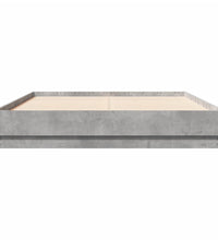 Bettgestell mit LED Betongrau 135x190 cm