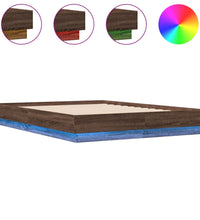 Bettgestell mit LED Braun Sonoma-Eiche 135x190 cm
