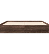 Bettgestell mit LED Braun Sonoma-Eiche 135x190 cm
