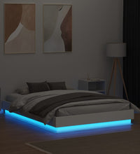 Bettgestell mit LED Weiß 120x190 cm