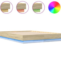 Bettgestell mit LED Sonoma-Eiche 120x190 cm