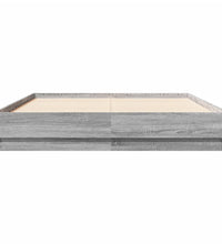 Bettgestell mit LED Grau Sonoma-Eiche 120x190 cm