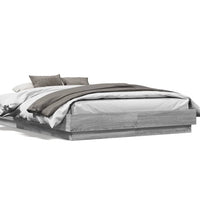Bettgestell mit LED Grau Sonoma-Eiche 120x190 cm