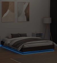 Bettgestell mit LED Braun Eiche-Optik 120x190 cm