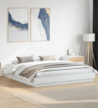 Bettgestell Weiß 200x200 cm Holzwerkstoff