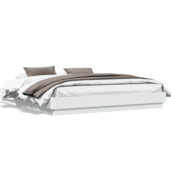 Bettgestell Weiß 200x200 cm Holzwerkstoff