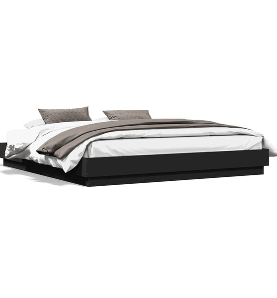 Bettgestell Schwarz 200x200 cm Holzwerkstoff