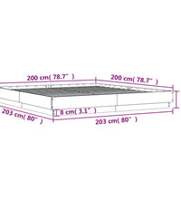Bettgestell Sonoma-Eiche 200x200 cm Holzwerkstoff