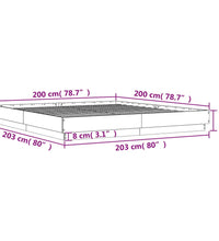 Bettgestell Betongrau 200x200 cm Holzwerkstoff