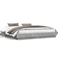 Bettgestell Betongrau 200x200 cm Holzwerkstoff