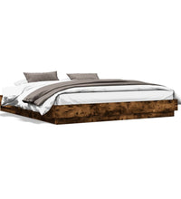 Bettgestell Räuchereiche 200x200 cm Holzwerkstoff