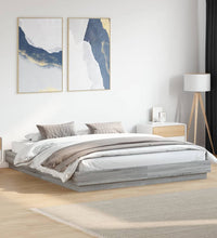 Bettgestell Grau Sonoma 200x200 cm Holzwerkstoff