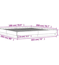 Bettgestell Schwarz 180x200 cm Holzwerkstoff