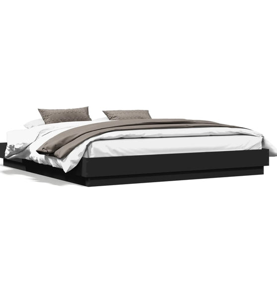 Bettgestell Schwarz 180x200 cm Holzwerkstoff