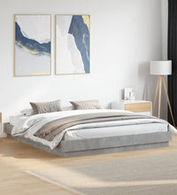 Bettgestell Betongrau 180x200 cm Holzwerkstoff