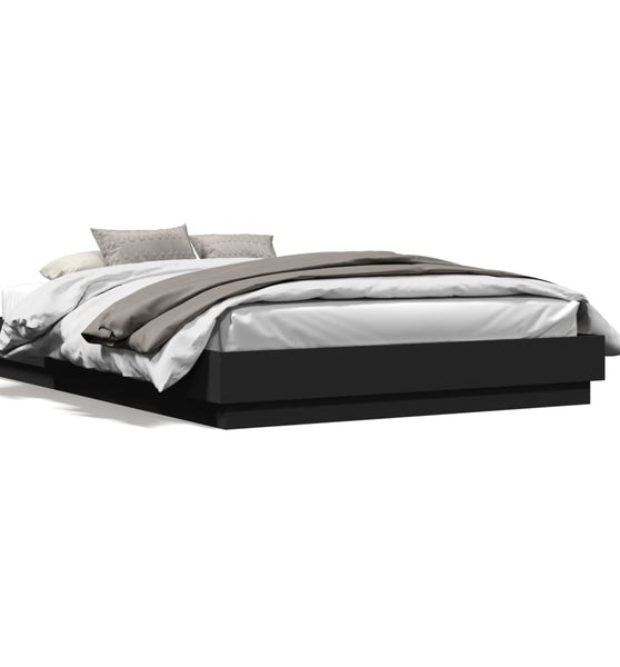 Bettgestell Schwarz 160x200 cm Holzwerkstoff